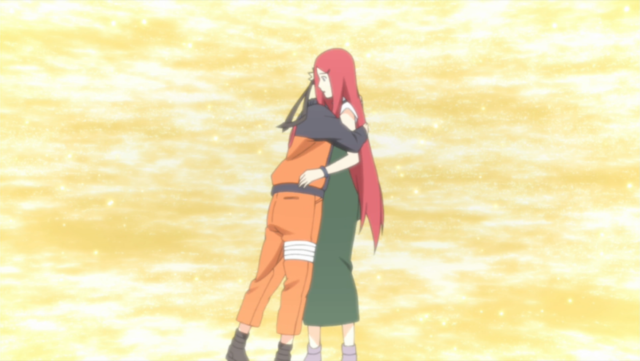 Il sacrificio di Kushina e Minato si colora dell'amore verso Naruto e, contemporanemente, della nostalgia di non poter vivere quell'amore.