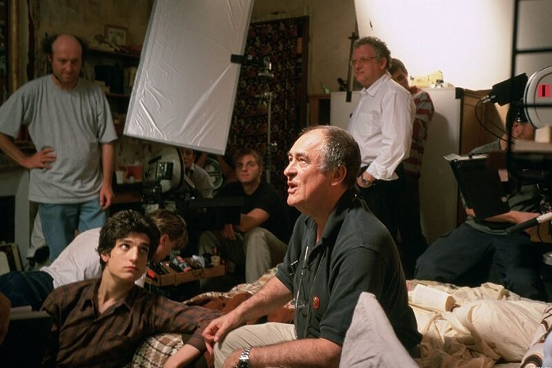 Bernardo Bertolucci e Louis Garrel sul set di The Dreamers di Bernardo Bertolucci